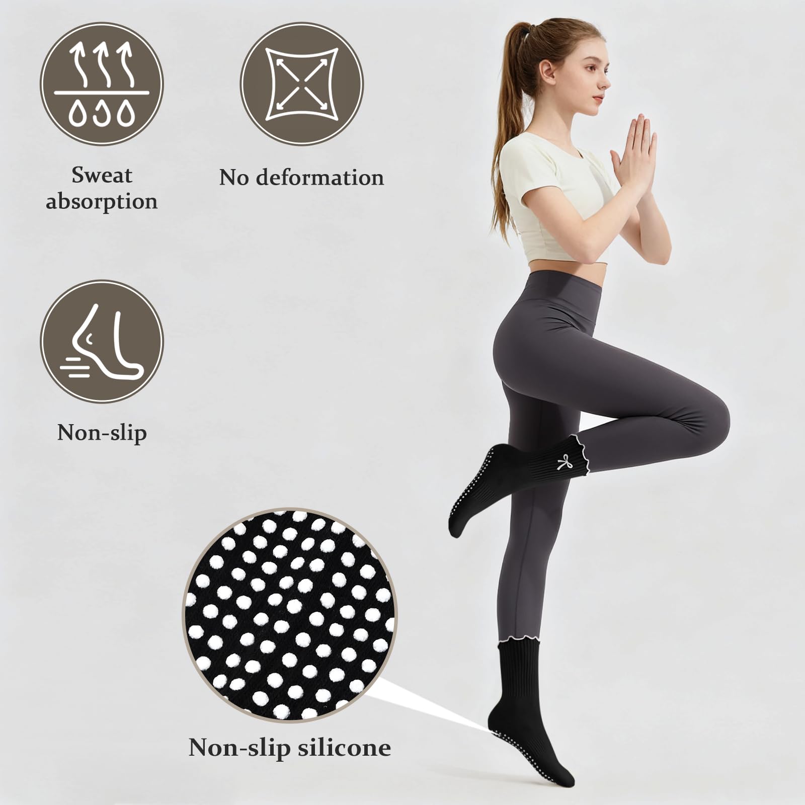 Non-Slip Grip Pilates Socks Co - Youtube Yoga Pilates review and price