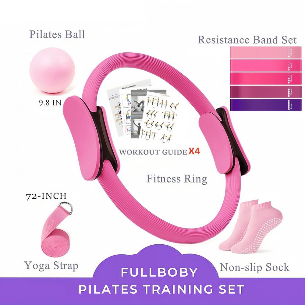9Pcs/Set Yoga Fitness Kit with - Pilates Yoga Resistance Ring review and price