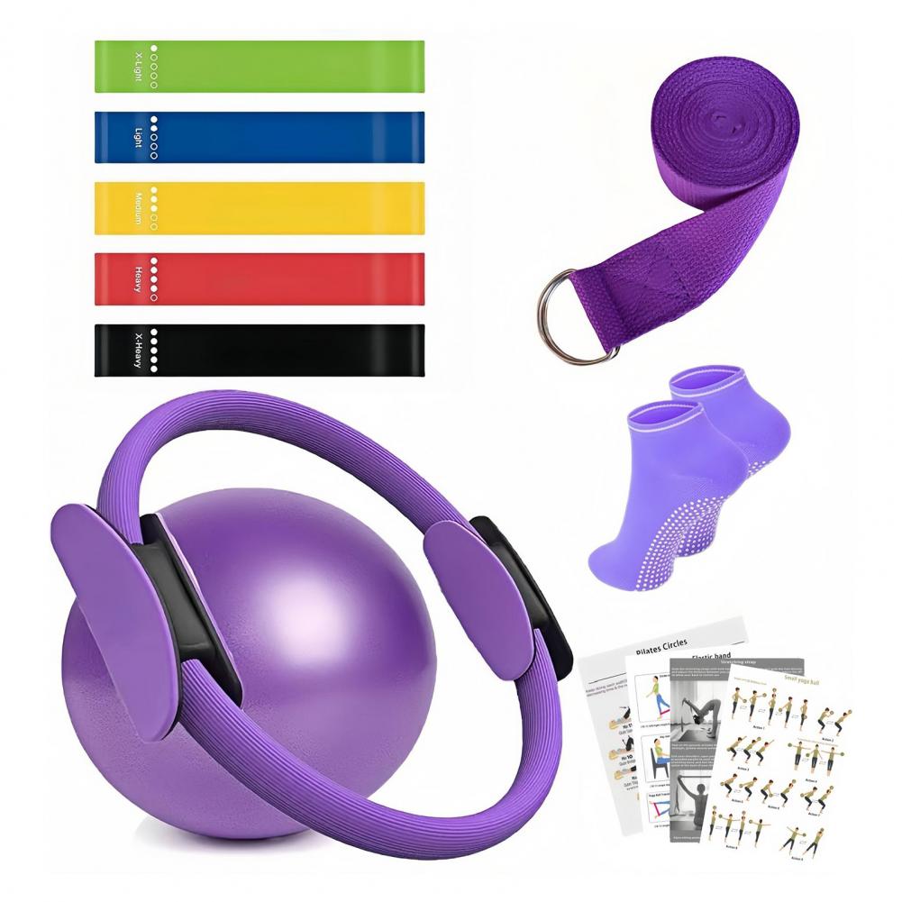 9Pcs/Set Yoga Fitness Kit with - Pilates Yoga Resistance Ring review and price