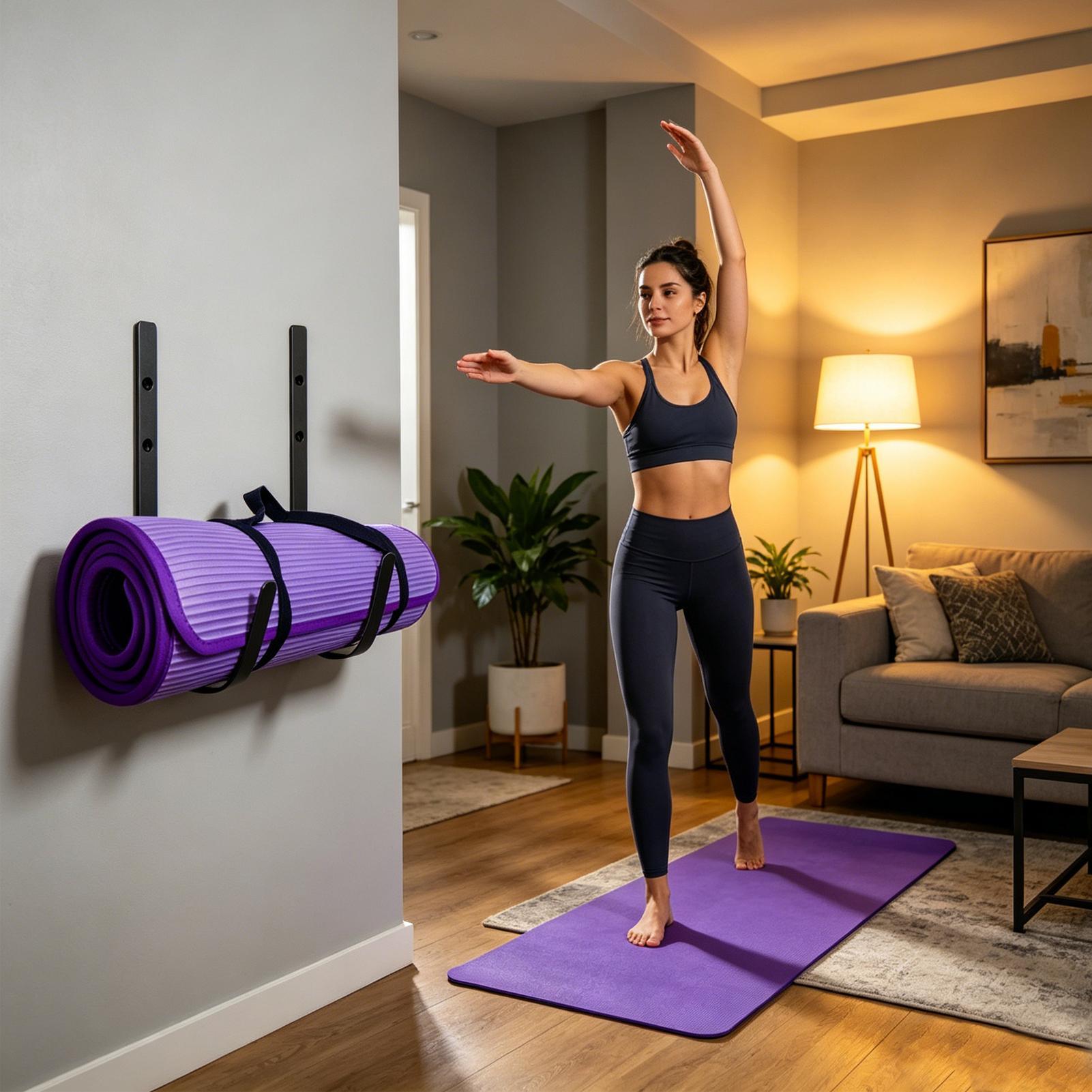 Yoga Mat Wall Mount Foam Rolle - Pilates Yoga Room review and price