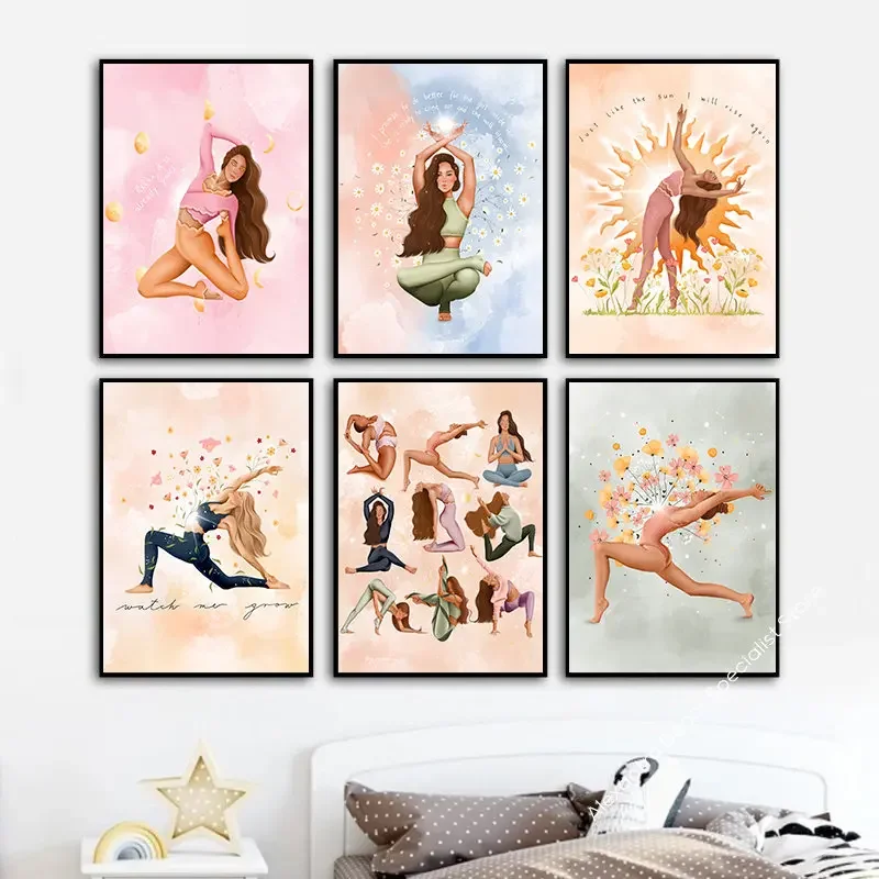 Boho Pilates Exercise Woman Yo - Pilates Yoga Room review and price