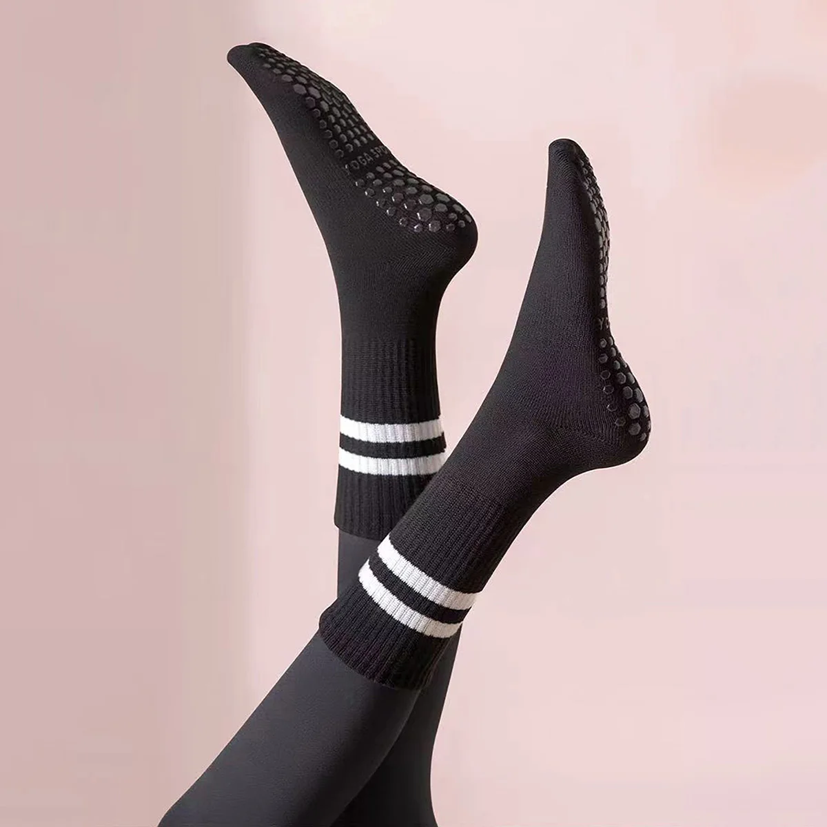 3 Pairs Long Yoga Socks with G - Youtube Yoga Pilates review and price