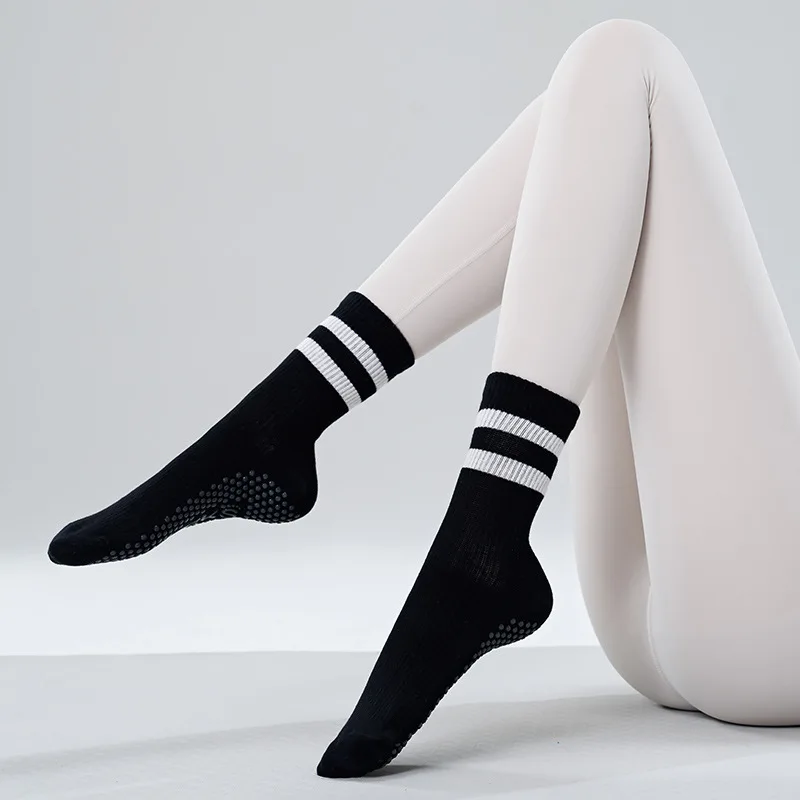 Yoga Sock Women Cotton Stripe  - Youtube Yoga Pilates review and price