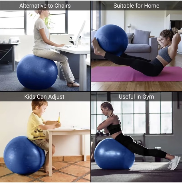 Yoga Ball 75cm Explosion-proof - Pilates Toning Ball review and price