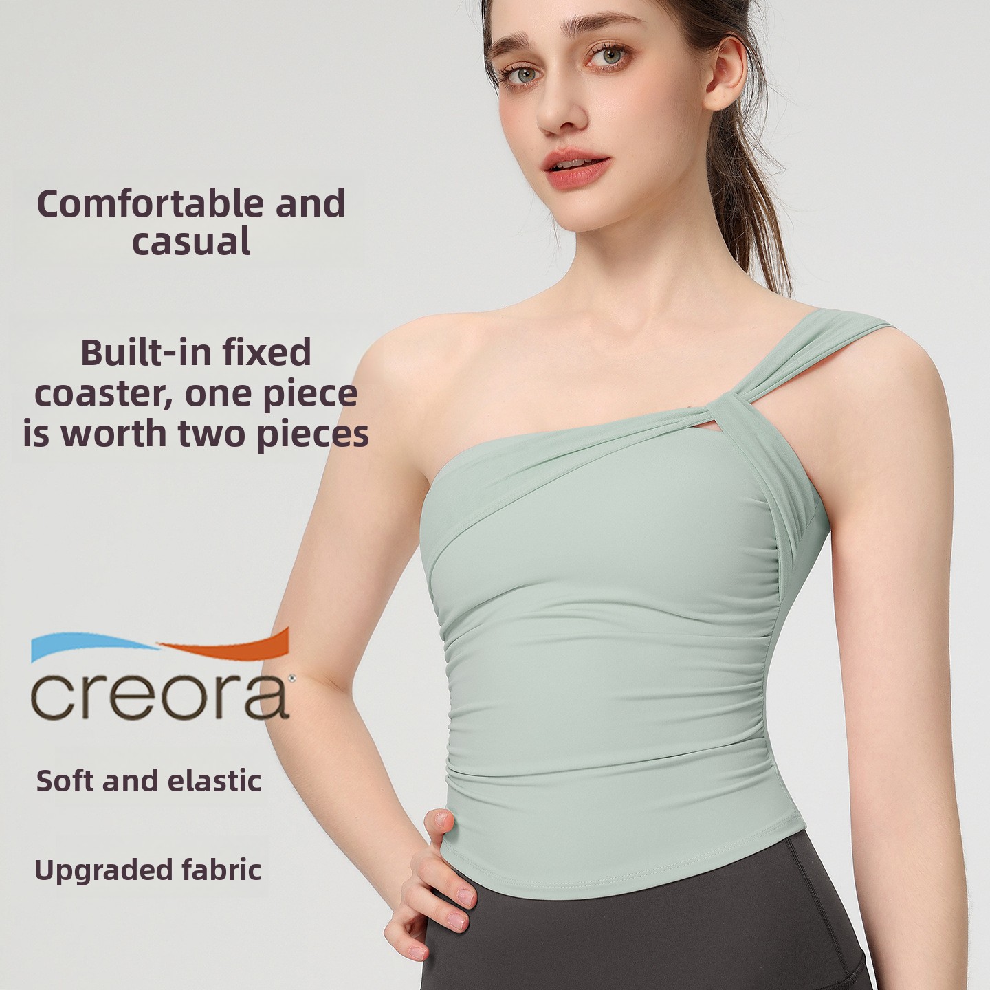 Women's Sexy Sloping Shoulder  - Youtube Yoga Pilates review and price