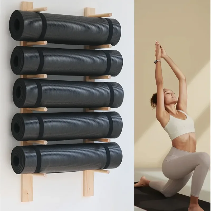 Solid Wood Yoga Mat Storage Or - Pilates Yoga Room review and price