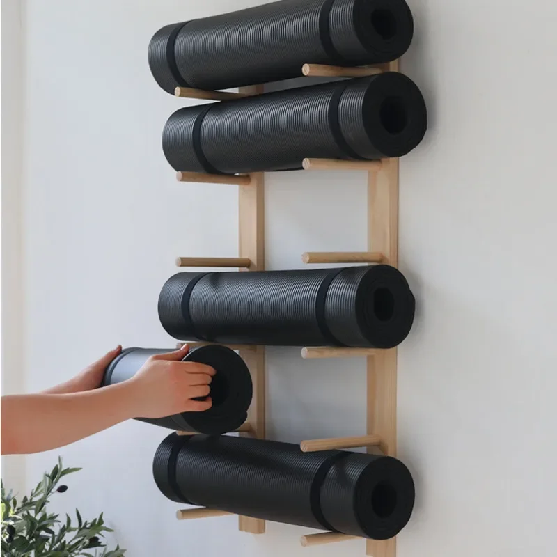 Solid Wood Yoga Mat Storage Or - Pilates Yoga Room review and price